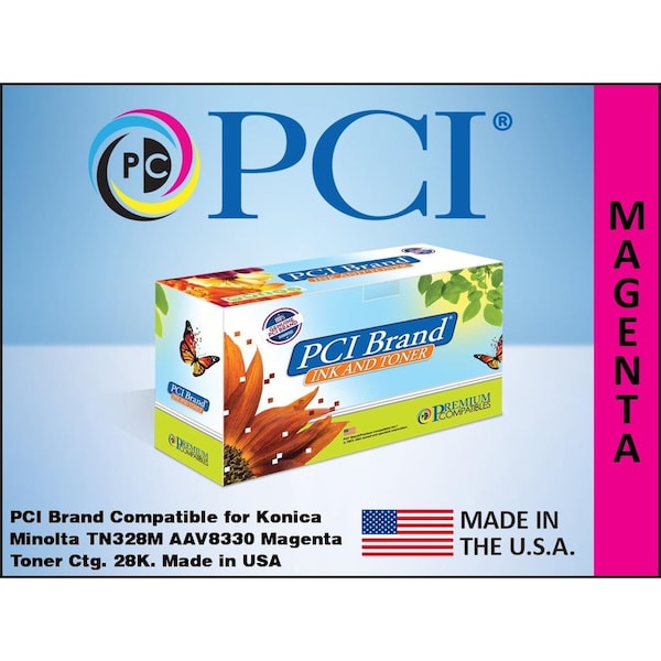 Pci Compatible for Konica Minolta TN328M AAV8330 Magenta Toner 28K Yield for BizHub C250i, C300i, C360i TN328M-PCI - main